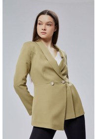 Resim Haki Regular Fit Pile Detaylı Blazer Ceket Siyah 