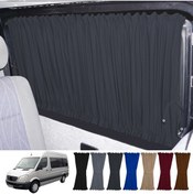 Resim Oto Pandami Mercedes Sprinter W906 Uzun 2006-2018 Uyumlu Füme Raylı Oto Perde Takımı 