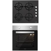 Resim Silverline 2 'li Siyah Cam Ankastre Set CS5343B01 - BO6501X01 