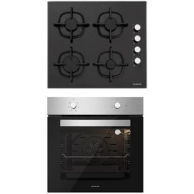 Resim Silverline 2 'li Siyah Cam Ankastre Set CS5343B01 - BO6501X01 