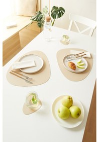 Resim Home Wave 6'lı Bej/taş Renk Suni Deri Amerikan Servis Set 45 X 36 Cm Bej 