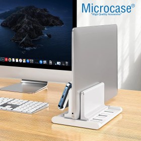 Resim Microcase Ayarlanabilir Çok Amaçlı Dikey Stand AL4495 Laptop Notebok Macbook İçin Beyaz Renkli STAND-AL4495 