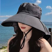 Resim Kadınlar için Geniş Kenarlı Güneş Şapkası - Atkuyruğu Deliği ile, Nefes Alabilen Polyester Ayarlanabilir Bağcıklı Kapanış, Hafif ve Dayanıklı Hasır Gibi Malzeme, Plaj, Dış Mekan, Rahat Kıyafetler için - Elde Yıkanabilir, Plaj Şapkası, Plaj Aksesuarları, Plaj Giyim, Şık Başlık, Güvenli Uyumlu Şapka 