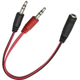 Resim 2 Erkek 1 Dişi 3.5mm Kulaklık Mikrofon Ayırıcı 