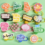 Resim 15 ADET Yeniden Kullanılabilir Pipet Ucu Seti, Kawaii PVC Pipet Ucu Kapakları, 10mm Pipetler İçin Sevimli Dekoratif Pipet Başlıkları, Gıda Teması İçin Güvenli Plastik, Partiler İçin Mükemmel 