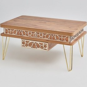 Resim Melek 1 Model Çekemceli Akıllı Sehpa Metal Ayaklı Lüx Model Sehpa 