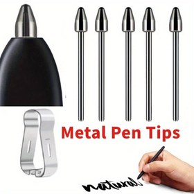 Resim Dayanıklı Metal Kalem Ucu Samsung S-Pen için - Galaxy Tab S10 Ultra, S9 FE, Note10, Note20U, S8, S7, S6 Lite ile Uyumlu - Basınç Duyarlı Değiştirme Ucu, Not Alma Aksesuarı | Şık Metalik Kaplama | Dayanıklı Kalem Ucu, S Pen Aksesuarları 