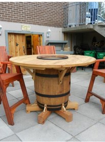 Resim Masifart Şarap Fıçısı Ocakbaşı Orta Masa 