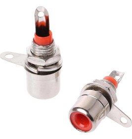 Resim Powermaster Tos Fiş Rca Şase Konnektör Somunlu Kırmızı 