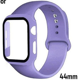 Resim Ally iOs Watch Uyumlu 4-5-6 44mm Silikon Kordon Kayış Ve Ekran Koruyucu Kılıf 