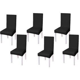 Resim 6lı Balpeteği Desen Likra Kumaşlı Tüylenmez Yikanabilir Sandalye Örtüsü Sandalye Kılıfı Antrasit 