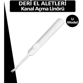 Resim Dopar Kanal Açma Bıçağı Linör (9,5 Cm) Deri El Aleti U + V 2li Set 