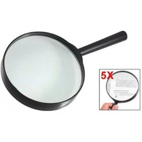 Resim Plastik Siyah Yuvarlak Kolu 100mm Dia Büyüteç 5x Büyüteç 