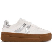 Resim Derimod Kadın Beyaz Bağcıklı Kalın Tabanlı Sneaker 25SFD430714 
