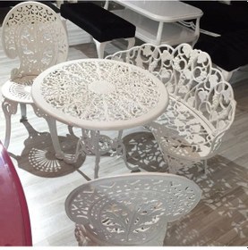 Resim Aluminyumdokumcu Beyaz Takım 2 Sandalye 1 Masa Bank Osmanlı 