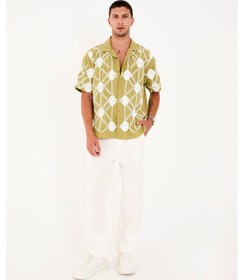 Resim R-4419 Fermuarlı Baggy Pantolon Beyaz 