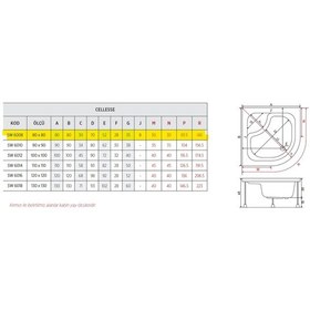Resim Shower 80X80 Cellesse Oval Mini Küvet 