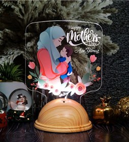 Resim Başörtülü Anneye Hediye Anne Bebek Led Lamba, Anneler Günü Hediye 
