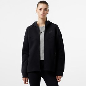 Resim Nike Sportswear Tech Fleece Windrunner Kadın Siyah Eşofman Üstü 