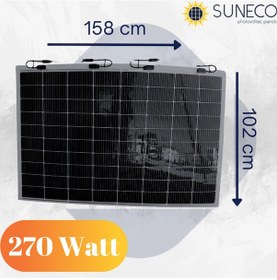Resim 260 Watt Yüksek Amper Yarı Esnek Güneş Paneli Half Cut Monokrista 