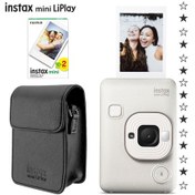 Resim Instax Mini Liplay Hybrid Misty Fotoğraf Makinesi + 20'li Film + Deri Kılıf Set 