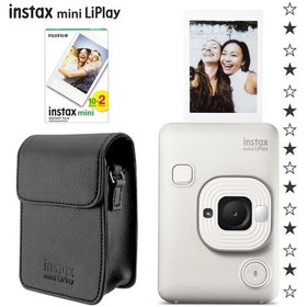 Resim Instax Mini Liplay Hybrid Misty Fotoğraf Makinesi + 20'li Film + Deri Kılıf Set 