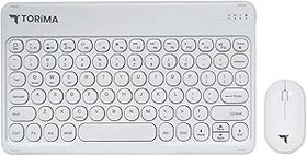 Resim Torima TMK-08 Beyaz Kablosuz Bluetooth Klavye Mouse Seti 