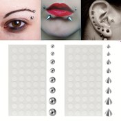 Resim 58 adet Sahte Piercing Kaş Alnı Yüz Göbek Burnu Yüzük Dudak Stud No Piercied Küpe Dermal Anchor Üst Vücut Takı, Karnaval/Mardi Gras/Maske 