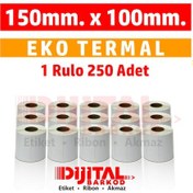 Resim Termal Etiket 150X100 Barkod Etiketi /1 Rulo 250 Adet-15X10.10X15 1 Rulo 250 Adet 