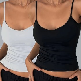 Resim Kadınların Seksi Düz Renkli Kolsuz Crop Tank Üstü, Sırtı Açık Tasarım ve Düşük Kesim Stil, Bahar/Yaz/Sonbahar için Seksi ve Dar Kesim İki Parça Set 