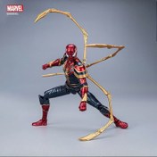 Resim MARVEL Spider-Man Aksiyon Figürü - Kırmızı ve Altın Ağ Tasarımlı Koleksiyonluk PVC Model, Dinamik Poz İç/Dış Mekan Dekoru, Masaüstü Sergileme - Marvel Hayranları için Mükemmel Hediye, Canlı Kostüm Tasarımı, Detaylı İşçilik 
