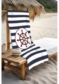 Resim Dijital Baskı Plaj Deniz Havlusu Dümen Desenli Peştamal Hvl0007 Renkli 