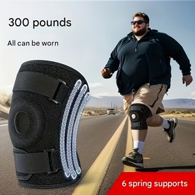 Resim 136.08 KG için Ekstra Büyük Diz Desteği - 6 Yay Desteği ile Ayarlanabilir Sıkıştırma, Nefes Alabilir Kumaş ve Silikon Tasarım, Güvenli Kayış Kapatma, Dayanıklı Tüm Mevsim Diz Desteği Koşu, Atlama, Yürüyüş için - Obesite Bireyleri, Yürüyüş Ekipmanı, Diz Desteği, Yürüyüş Aksesuarı, Şık Diz Desteği Tasarımı, Rahat Uygunluk 