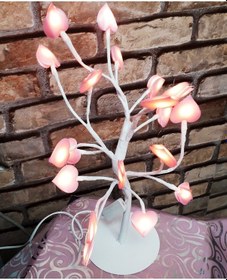 Resim Romantik Hediye Işıklı Dilek Ağacı Led Işıklı Ağaç Sevgililer Gününe Özel Pembe Kalpli Dilek Ağacı 220v Renkli 