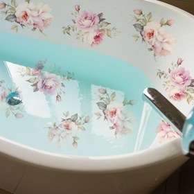 Resim 20*30cm*3 adet Yeni Pembe Gül Çiçeği Banyo Duvar Dekorasyonu Kendinden Yapışkanlı Duvar Stickerları MS7124-YC 