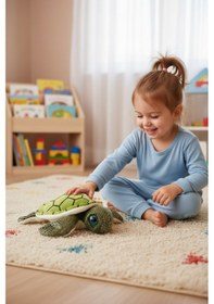 Resim Sevimli Deniz Kaplumbağası Peluş Oyuncak - Yumuşak Uyku Ve Oyun Arkadaşı 30 Cm Çok Renkli 