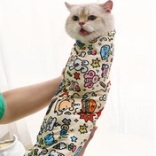 Resim Chatoll Kedi Güzellik Sarmağı - Evcil Hayvan Koruyucu Örtü - Besleme, Tırmalama Önleyici, Kaçış Koruma ve Temizlik için Kedi Sarma Bezi - Kediler İçin Bakım Havlusu 