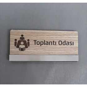 Resim Yönline Klasik Mdf Serisi Toplantı Odası Kapı İsimliği 
