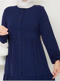 Resim exxitcollection Kadın Ayrobin Şık ve Rahat Kesim Kumaş Boydan Tesettür Elbise 