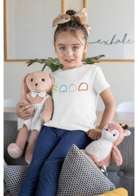Resim Sevbano Unisex Sade Pacman Baskılı Oyun Çocuk Tişört 1-12 Yaş Beyaz 
