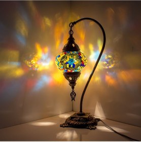 Resim Dekoratif MOZAİK GECE LAMBASI EL YAPIMI OSMANLI FENERİ KOMODİN ÜSTÜ LAMBA 
