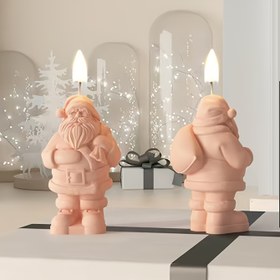 Resim El Yapımı Aromaterapi için Noel Baba Silikon Mum Kalıbı - Benzersiz Noel Dekoru & Hediye Yapım Aracı 