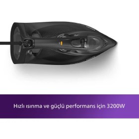Resim Philips 7500 Serisi Azur 260G Şok Buhar 55G/DK Sürekli Buhar 3200W Güçlü Performans Steamglide Elite Taban Ütü Otomatik Güvenli Kapanma Damlama Önleyici Kireç Temizleme 