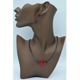 Resim Stoneage Hematit Mercan Nazar ve Için Kolye 