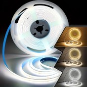 Resim COB LED Şerit Işığı 5V USB 99.97cm-5.0 metre Taşınabilir Pil Kılıfı ile (Pil Olmadan Gönderilir) Sıcak/Nötr/Beyaz TV arka ışık, esnek dolap şeridi, yatak odası, mutfak ve ev DIY aydınlatması için uygun 