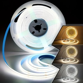 Resim COB LED Şerit Işığı 5V USB 99.97cm-5.0 metre Taşınabilir Pil Kılıfı ile (Pil Olmadan Gönderilir) Sıcak/Nötr/Beyaz TV arka ışık, esnek dolap şeridi, yatak odası, mutfak ve ev DIY aydınlatması için uygun 