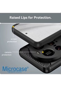Resim Microcase Xiaomi 15 Ultra İle Uyumlu Brushed Carbon Fiber Silikon Kılıf - Siyah Al3332 