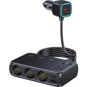 Resim Mufunye Araç Çoklu Şarj Cihazı: 3 Sigara Çakmağı + 6 Usb Pd/qc3.0 Hızlı Şarj, Voltaj Göstergeli, 171w Güç 