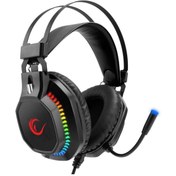 Resim RM-K48 X-CORAL Siyah USB 7.1 Surround RGB Işık Efektli Gaming Oyuncu Mikrofonlu Kulaklık Rampage