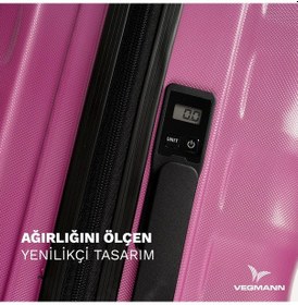 Resim Vegmann Tartılı Scadel Violet 3 Lü Valiz Seti Pembe 